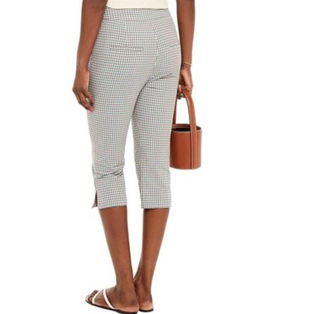 Veronica Beard Cropped Gingham Seersucker Pants - Picture 4 of 4